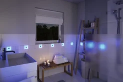 Paulmann 78412 LumiTiles LED Fliesen Square 2er-Basisset 100x10mm Zigbee RGBW IP44 Weiß