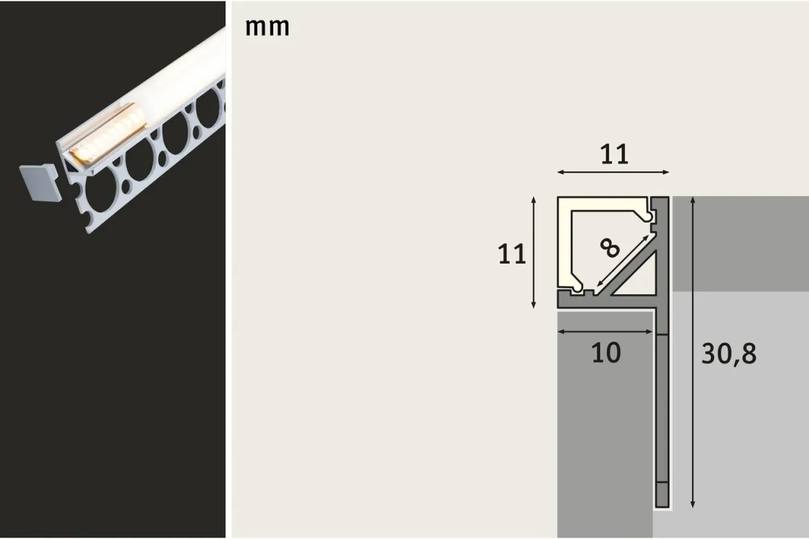 Paulmann 78410 LumiTiles LED Strip Profil Frame 2m Alu eloxiert Satin