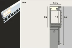 Paulmann 78403 LumiTiles LED Strip Einbauprofil Top 2m Alu eloxiert Satin