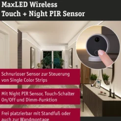 Paulmann 71228 MaxLED Erweiterung Sensor Wireless PIR & Touch Weiß Schwarz