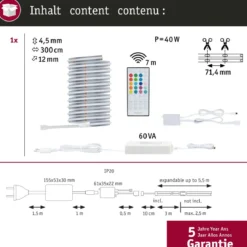 Paulmann 71201 MaxLED 1000 LED Strip RGBW Full-Line COB Basisset 3m