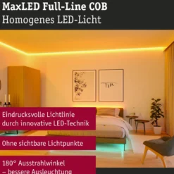 Paulmann 71202 MaxLED 1000 LED Strip RGBW Full-Line COB Einzelstrip 2,5m