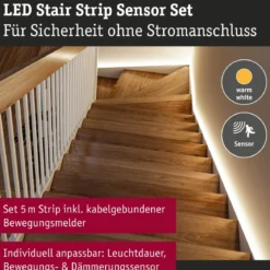Paulmann 71120 MaxLED Stair LED Strip Sensor Akku-Set 5m Bewegungsmelder Weiß