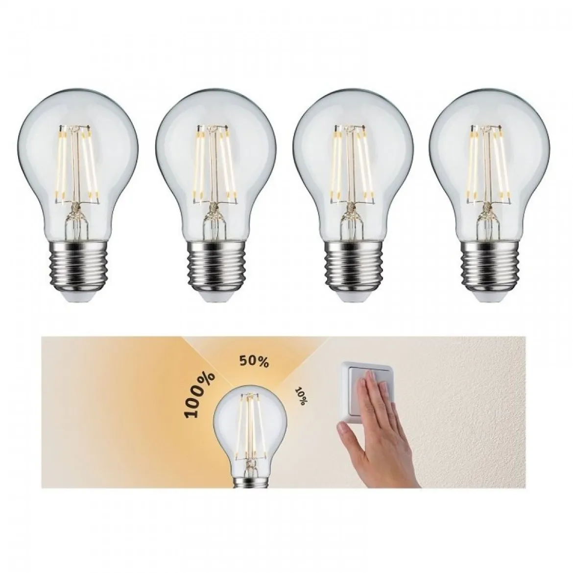 Paulmann No. 5083 Bundle 4xLED AGL 5W E27 Klar 3-Stufen dimmbar