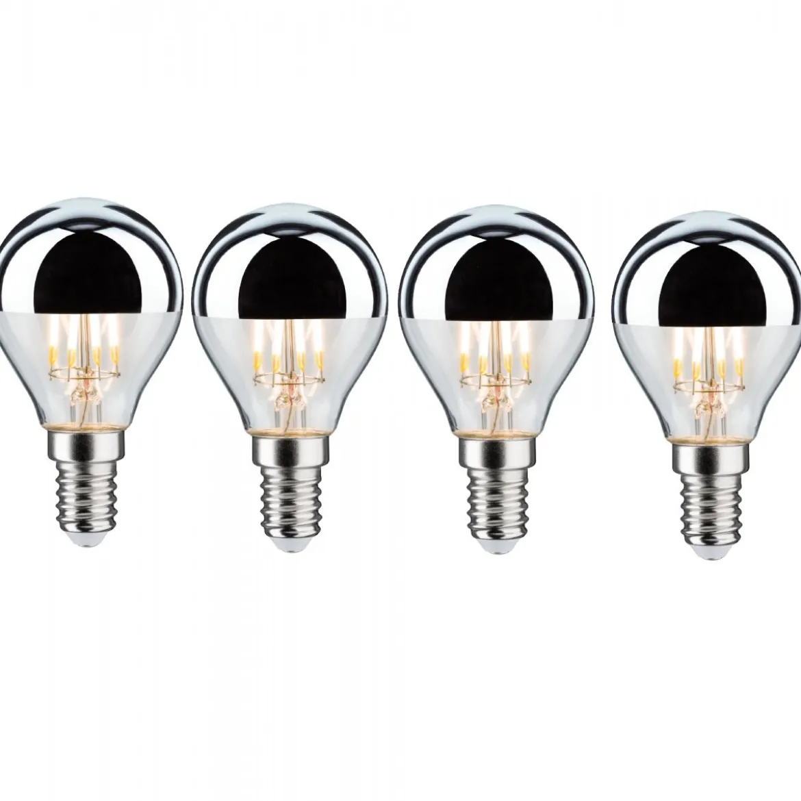 Paulmann No. 5077 Bundle 4xLED Tropfen 4,8W E14 Kopfspiegel Silber Warmweiß dimmbar