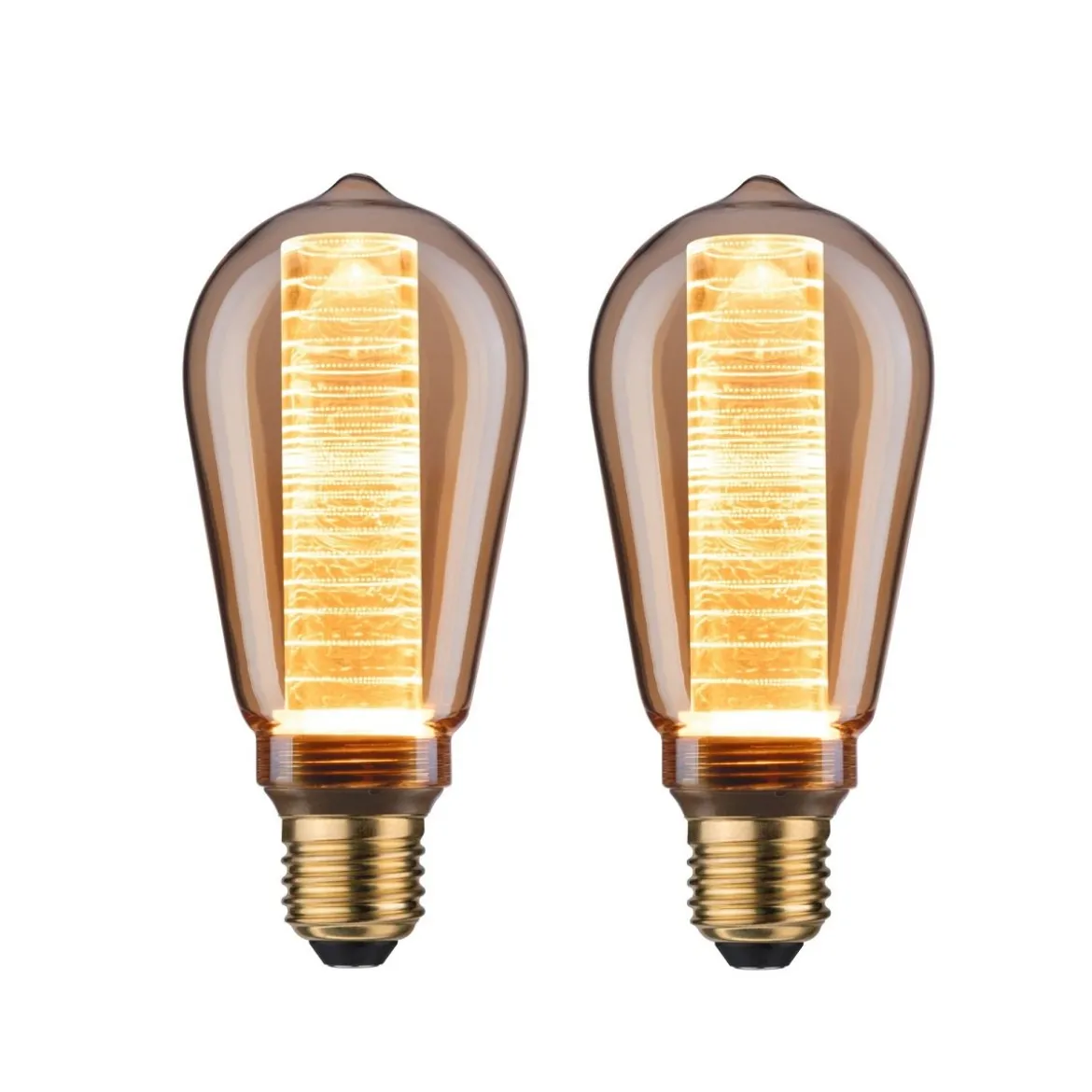 Paulmann No. 5069 Bundle 2xLED Vintage Kolben ST64 4 Watt E27 Gold Ringmuster