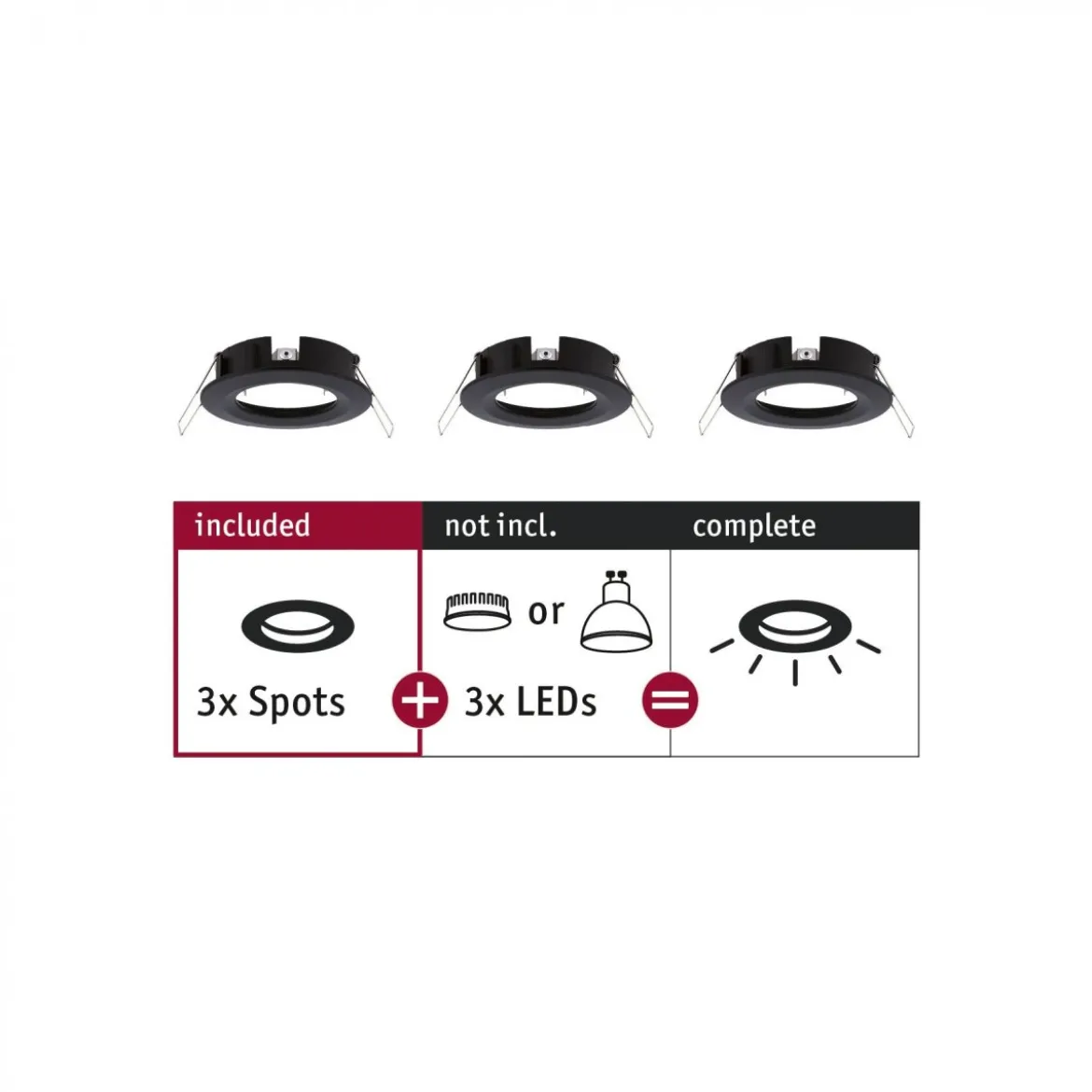 Paulmann No. 92481 Einbauleuchte CHOOSE Spot starr max. 10W Schwarz 230V