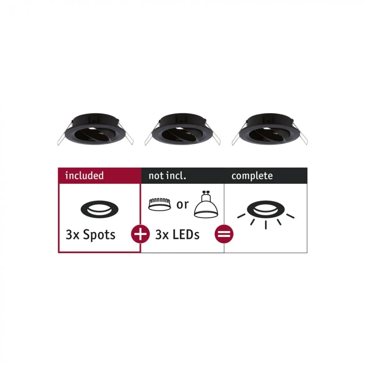 Paulmann No. 92487 Einbauleuchte CHOOSE Spot schwenkbar max. 10W Schwarz 230V