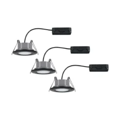 Paulmann No. 99991 Einbauleuchte LED Calla IP65 rund 3er-Set 4000K schwarz
