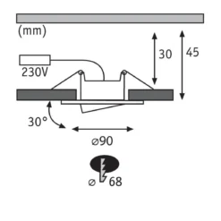 Paulmann No. 99991 Einbauleuchte LED Calla IP65 rund 3er-Set 4000K schwarz