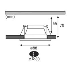 Paulmann No. 93407 Einbauleuchte LED Cole Silber matt Schwarz 3-Step dimmbar 2700K