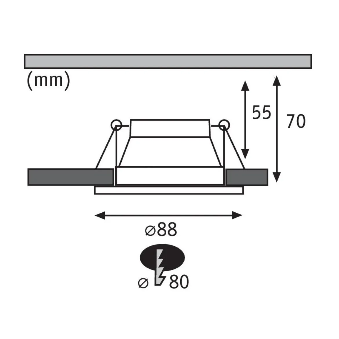 Paulmann No. 93407 Einbauleuchte LED Cole Silber matt Schwarz 3-Step dimmbar 2700K