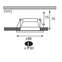 Paulmann No. 93409 Einbauleuchte LED Cole Weiß Silber 3-Step dimmbar 2700K