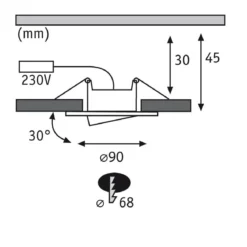 Paulmann No. 99926 Einbauleuchte LED Calla rund 1x6W Weiß matt schwenkbar