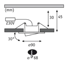 Paulmann No. 99927 Einbauleuchte LED Calla rund 530lm Weiß matt schwenkbar IP65