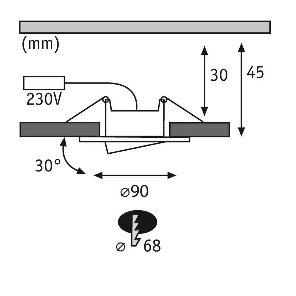 Paulmann No. 99930 Einbauleuchte LED Calla rund Einzelleuchte Weiß matt schwenkbar dimmbar