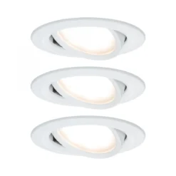 Paulmann No. 93875 Einbauleuchte LED Coin Slim IP23 rund Weiß 3er-Set dimmbar und schwenkbar