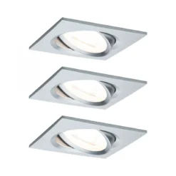 Paulmann No. 93492 Einbauleuchte LED Coin Nova eckig 6W Alu gedreht 3-Stufen dimmbar
