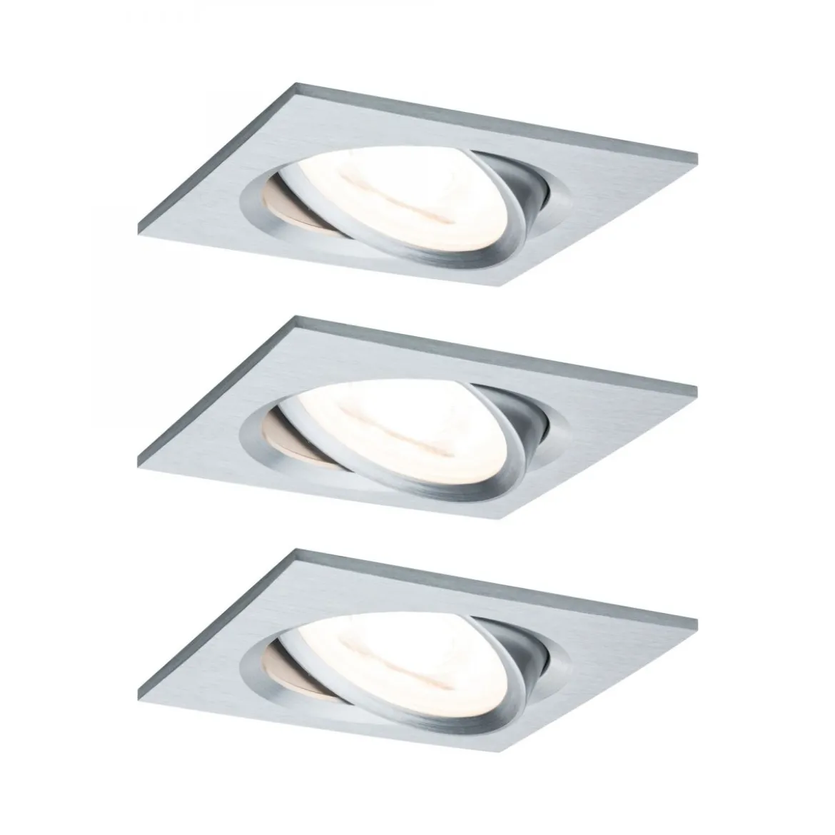 Paulmann No. 93492 Einbauleuchte LED Coin Nova eckig 6W Alu gedreht 3-Stufen dimmbar