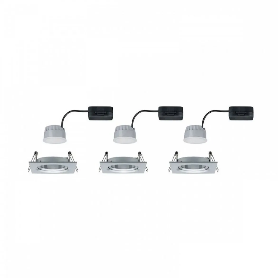 Paulmann No. 93492 Einbauleuchte LED Coin Nova eckig 6W Alu gedreht 3-Stufen dimmbar