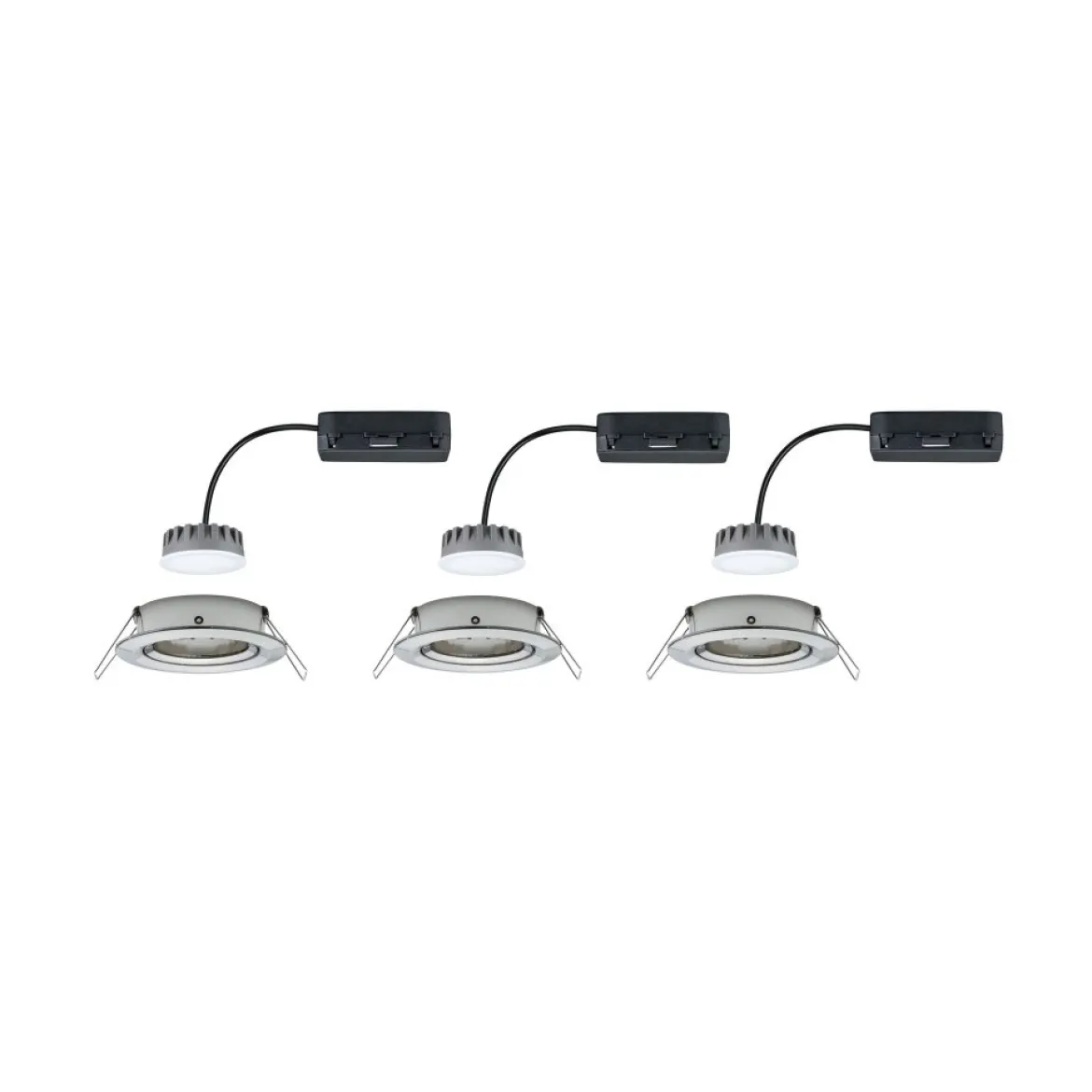 Paulmann No. 93878 Einbauleuchte LED Coin Slim IP23 rund Eisen 3er-Set dimmbar