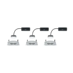 Paulmann No. 93895 Einbauleuchte LED Coin Slim IP44 eckig 6,8W Alu 3er-Set dimmbar