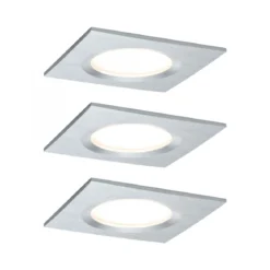 Paulmann No. 93895 Einbauleuchte LED Coin Slim IP44 eckig 6,8W Alu 3er-Set dimmbar