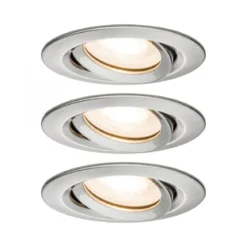 Paulmann No. 92900 Einbauleuchte LED Nova IP65 rund 7W GU10 Eisen 3er-Set schwenkbar