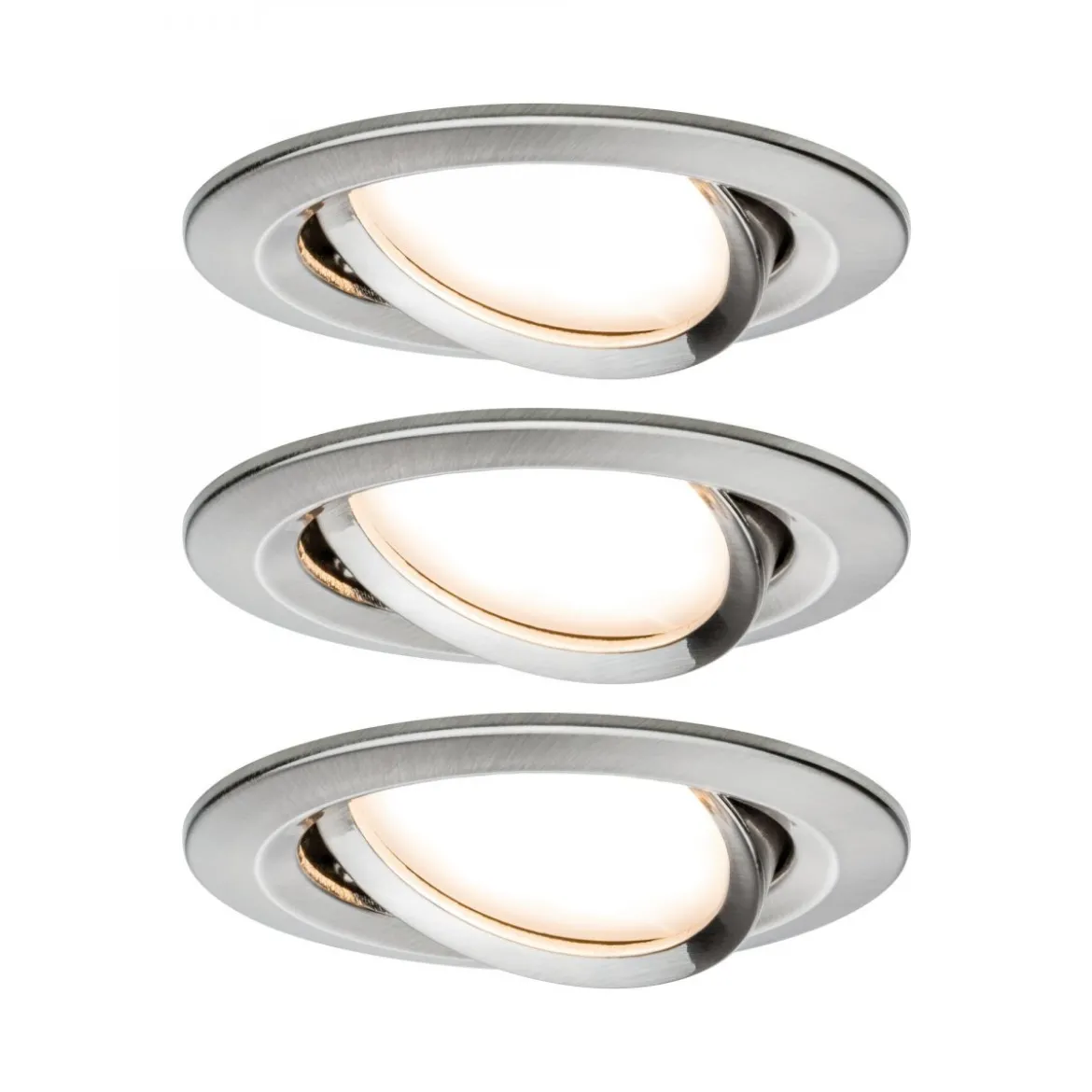Paulmann No. 93447 Einbauleuchte LED Coin Nova 3er-Set rund 6W Eisen schwenkbar