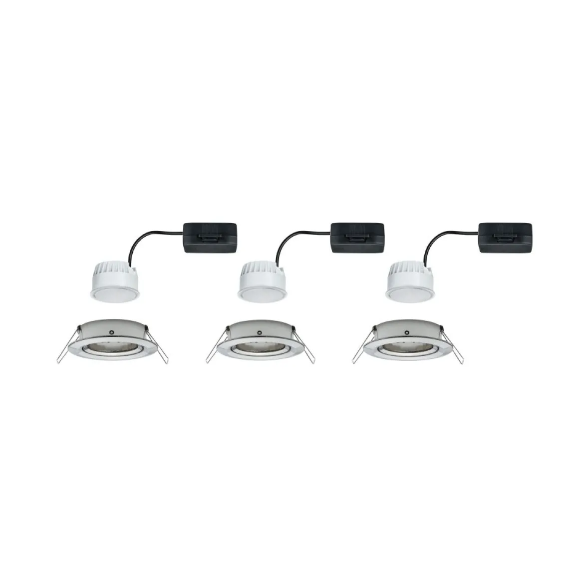 Paulmann No. 93447 Einbauleuchte LED Coin Nova 3er-Set rund 6W Eisen schwenkbar