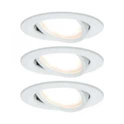 Paulmann No. 93449 Einbauleuchte LED Coin Nova 3er-Set rund 6W Weiß matt schwenkbar