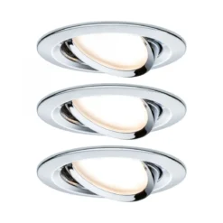 Paulmann No. 93452 Einbauleuchte LED Coin Nova 3er-Set rund 6W Chrom schwenkbar