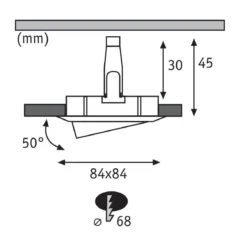 Paulmann No. 93454 Einbauleuchte LED Coin Nova 3er-Set eckig 6W Weiß matt schwenkbar