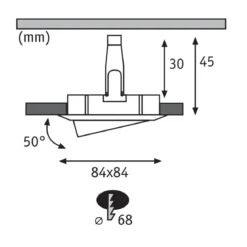 Paulmann No. 93456 Einbauleuchte LED Coin Nova 3er-Set eckig 6W Alu gedreht schwenkbar