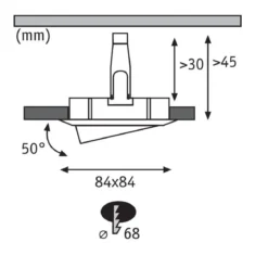 Paulmann No. 93489 Einbauleuchte LED Coin Nova eckig 6W Weiß matt 3-Stufen dimmbar