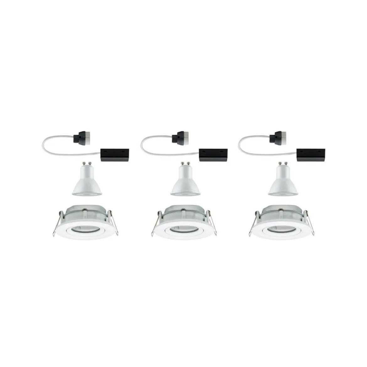 Paulmann No. 92898 Einbauleuchte LED Nova IP65 rund 7W GU10 Weiß 3er-Set schwenkbar