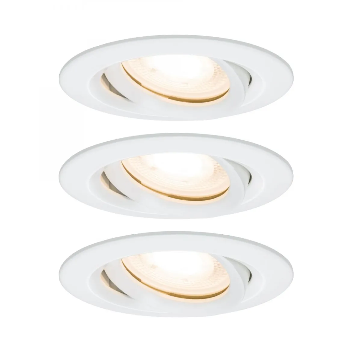 Paulmann No. 92898 Einbauleuchte LED Nova IP65 rund 7W GU10 Weiß 3er-Set schwenkbar