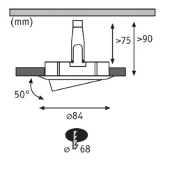Paulmann No. 93464 Einbauleuchte LED Nova 1x6,4W GU10 Eisen gebürstet 3-Stufen dimmbar