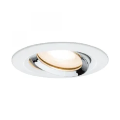 Paulmann No. 92903 Einbauleuchte LED Nova IP65 rund 7W GU10 Weiß, Chrom 1er-Set schwenkbar