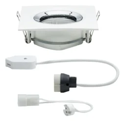 Paulmann No. 93664 Einbauleuchte LED Nova IP65 eckig max. 35W Weiß, Chrom 1er-Set schwenkbar