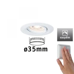 Paulmann No. 92970 Einbauleuchte Nova mini Plus EasyDim schwenkbar 4,2W 2.700K Weiß matt