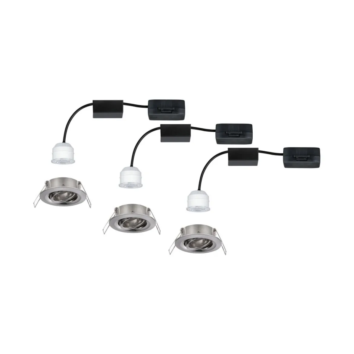 Paulmann No. 92973 Einbauleuchte Nova mini Plus EasyDim schwenkbar 3x4,2W 2.700K Eisen