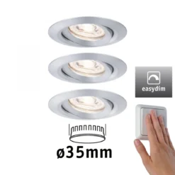 Paulmann No. 92975 Einbauleuchte Nova mini Plus EasyDim schwenkbar 3x4,2W 2.700K Alu