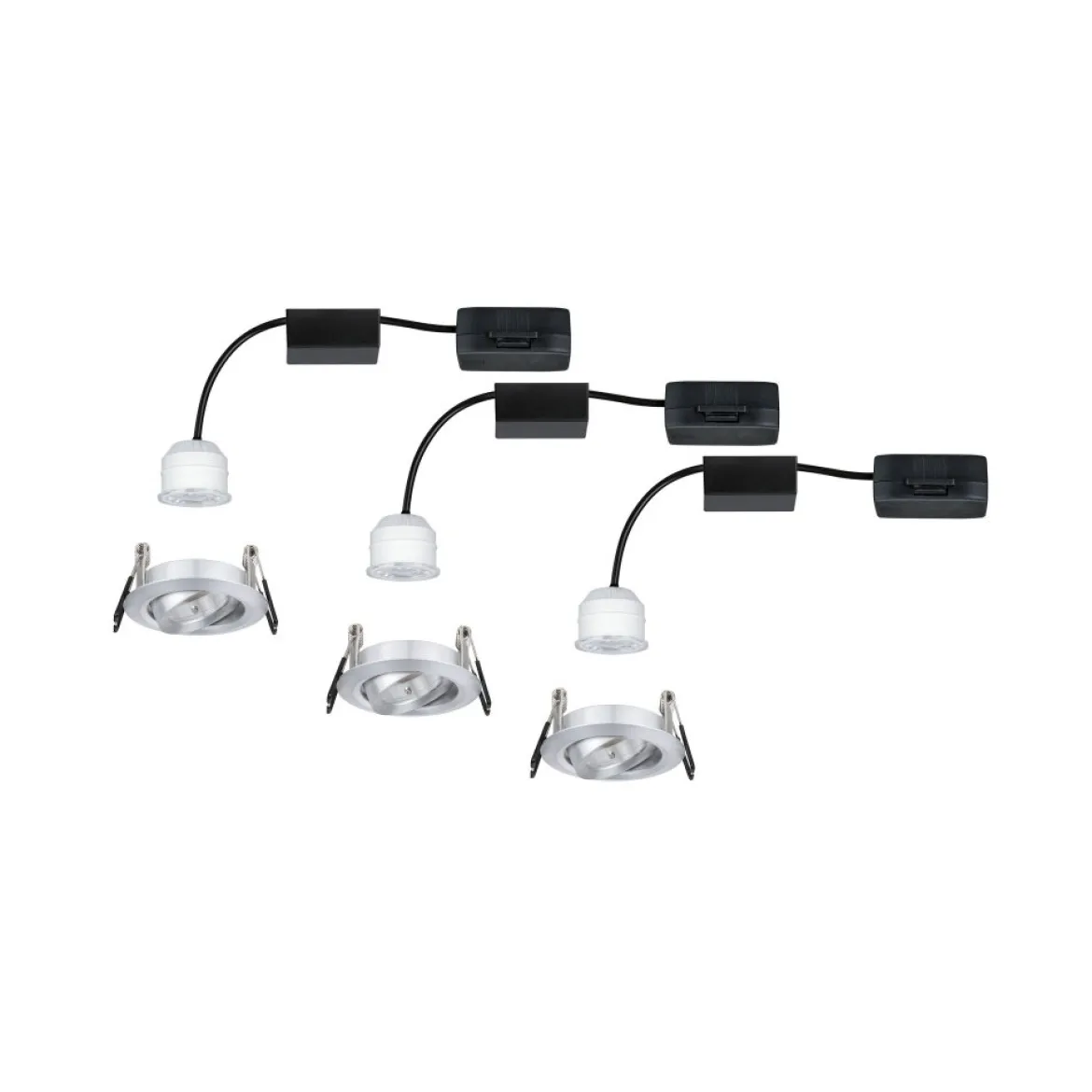 Paulmann No. 94297 Einbauleuchte Nova mini schwenkbar 3x4W 2.700K Alu gedreht 230V