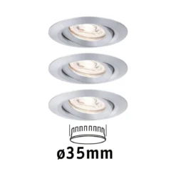 Paulmann No. 94297 Einbauleuchte Nova mini schwenkbar 3x4W 2.700K Alu gedreht 230V