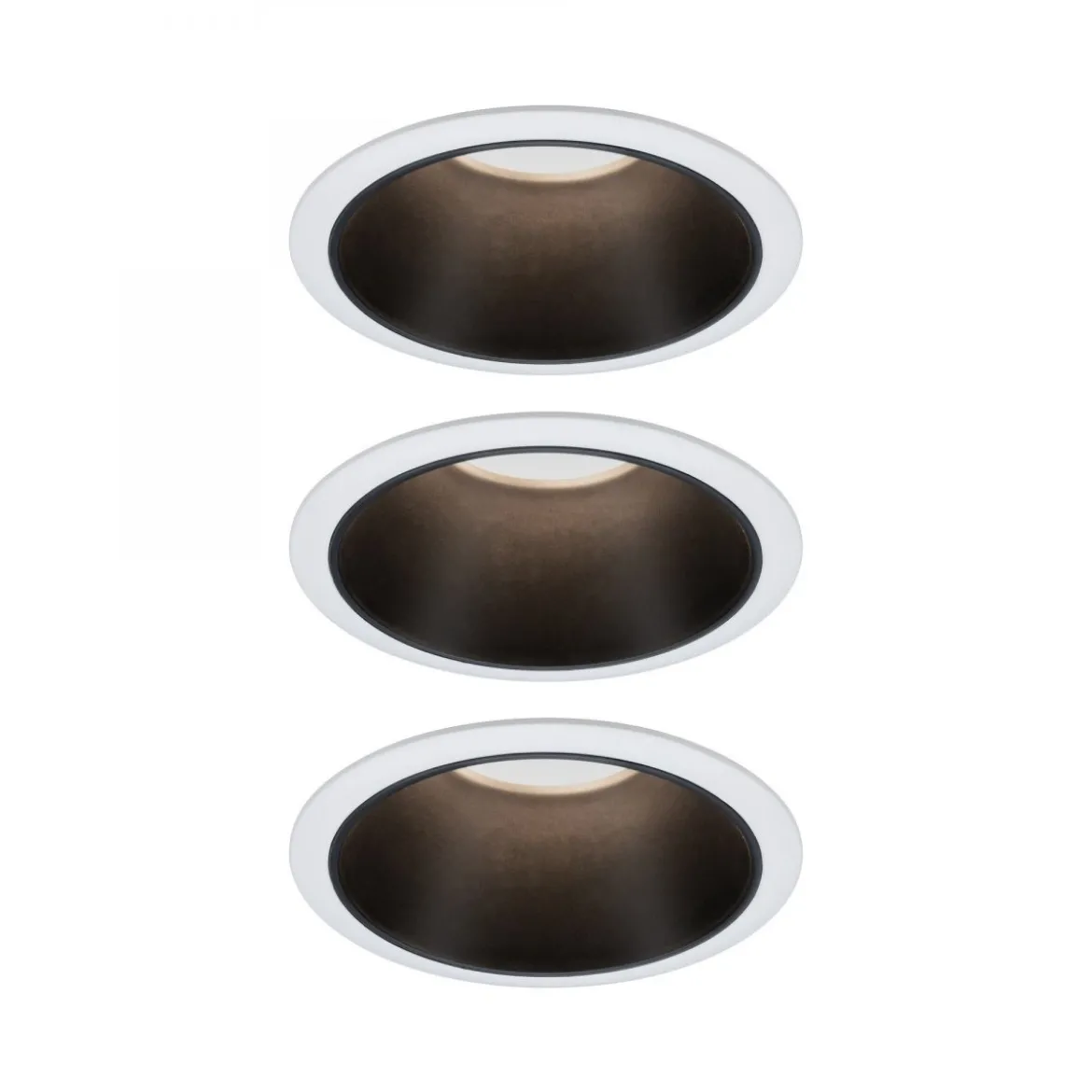 Paulmann No. 93402 Einbauleuchten Set LED Cole Weiß Schwarz 3-Step dimmbar 2700K