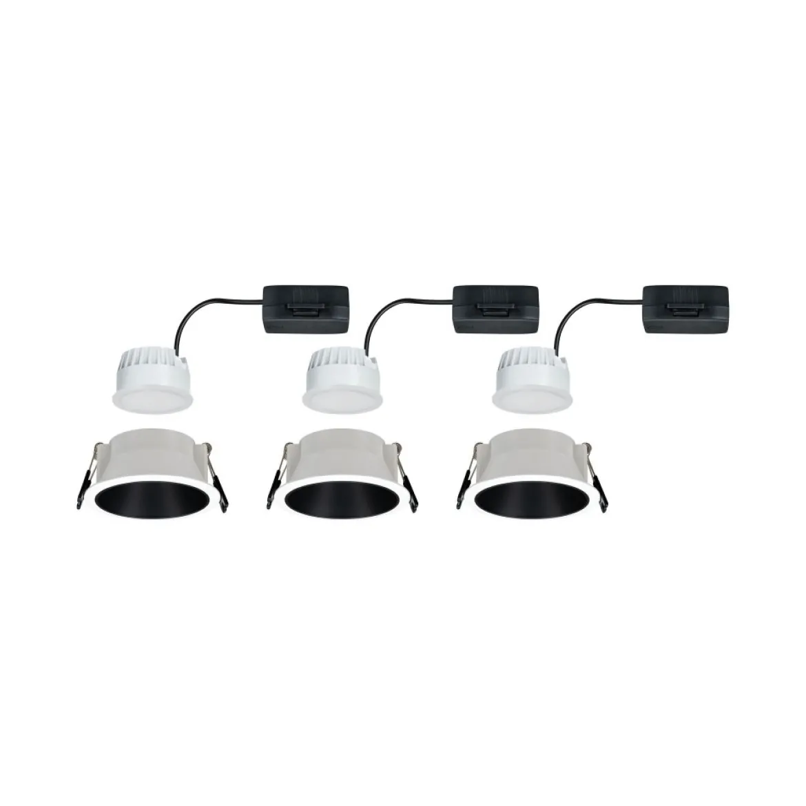 Paulmann No. 93402 Einbauleuchten Set LED Cole Weiß Schwarz 3-Step dimmbar 2700K