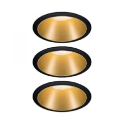 Paulmann No. 93404 Einbauleuchten Set LED Cole Gold Schwarz 3-Step dimmbar 2700K