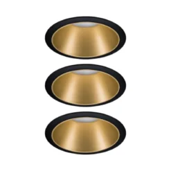 Paulmann No. 93404 Einbauleuchten Set LED Cole Gold Schwarz 3-Step dimmbar 2700K