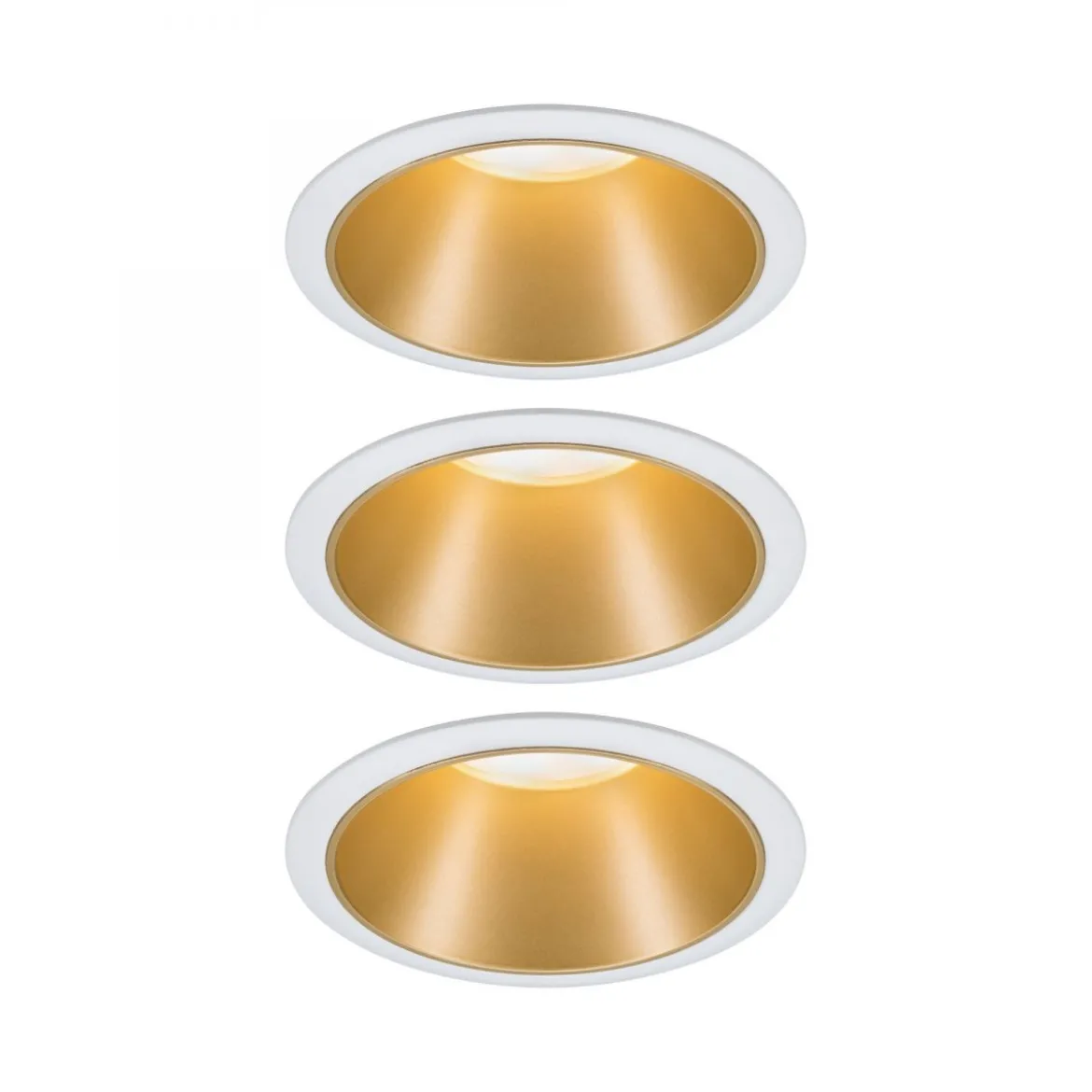 Paulmann No. 93406 Einbauleuchten Set LED Cole Weiß Gold 3-Step dimmbar 2700K